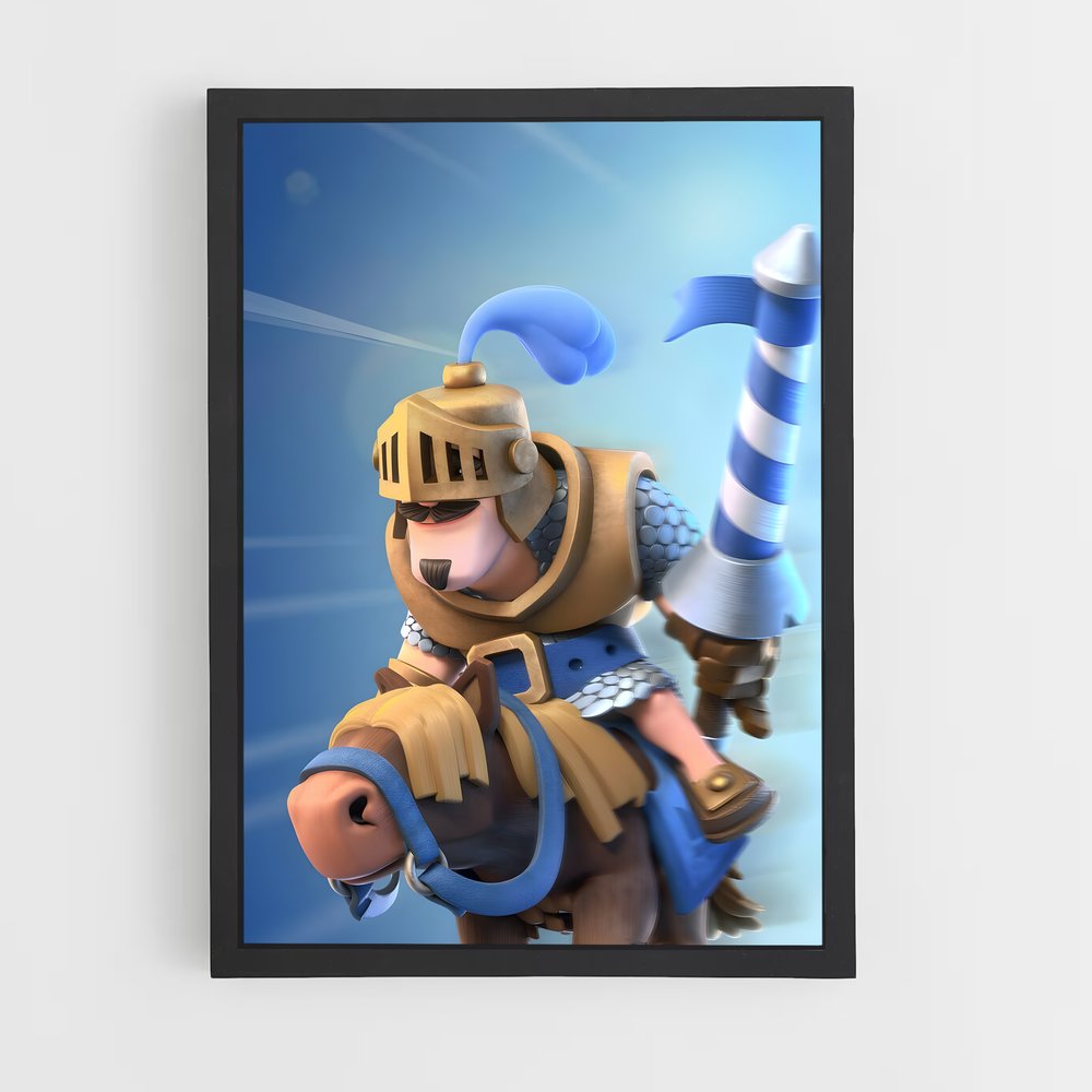 Poster Le Héros en Bleu – affiche Clash royale (vue 2)